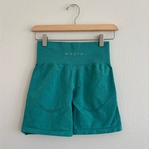 NVGTN teal high-waisted seamless contour shorts size small